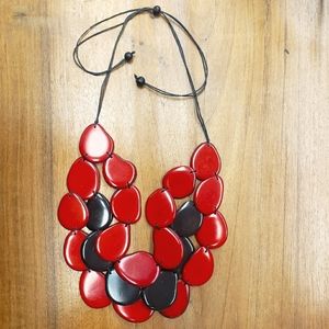 BLACK & RED COMBO ORGANIC AMIGAS NECKLACE